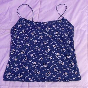 Blue Floral design tank top
